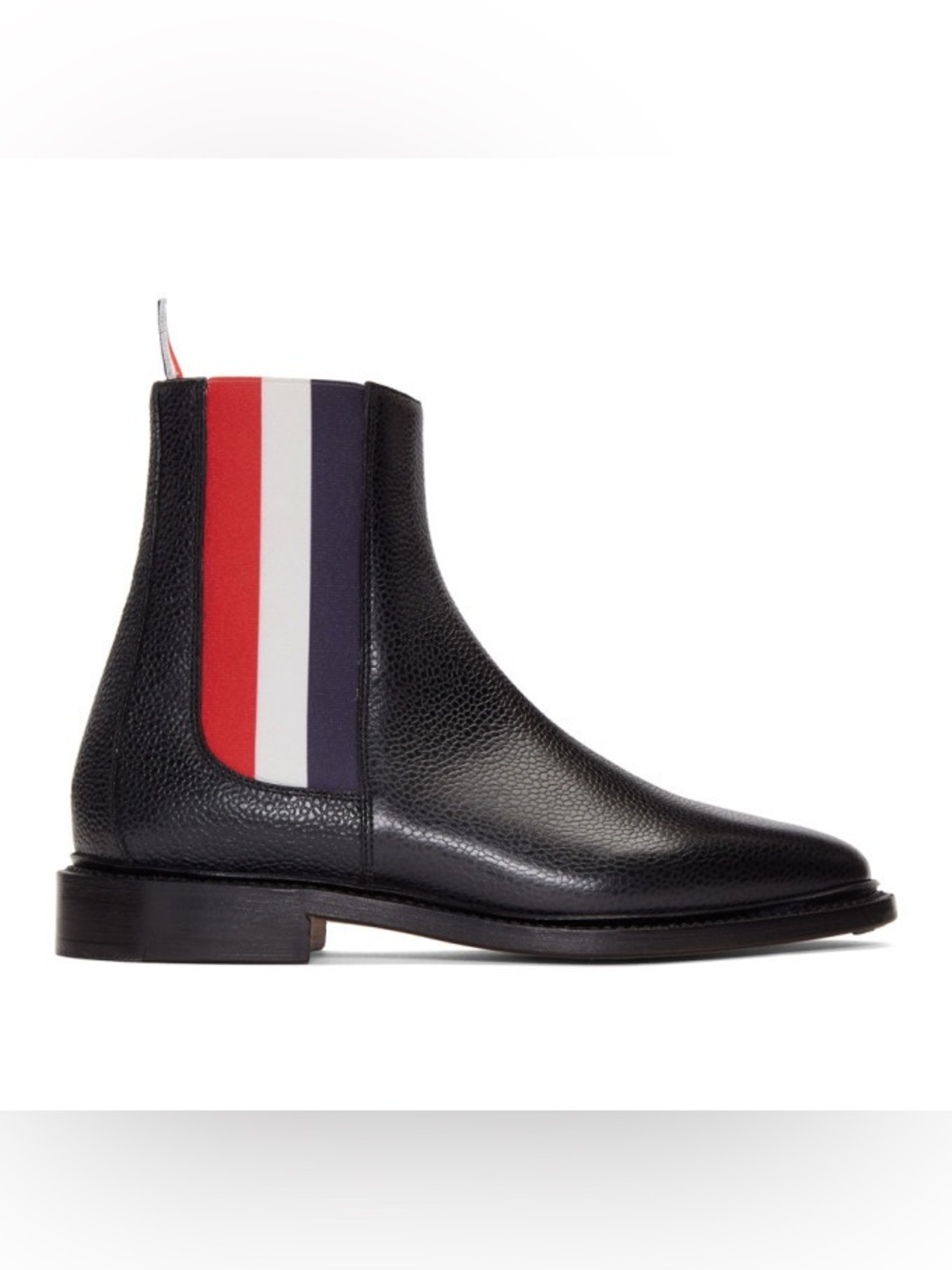 Thome Brown Pebble Grain Leather Chelsea Boots Black Tricolor Size 39